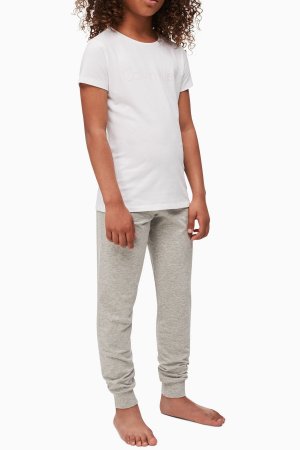 Современные хлопковые пижамы для девочек , белый Calvin Klein