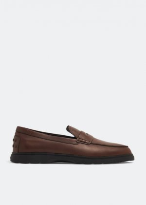 Лоферы TOD'S Penny leather loafers, коричневый Tod's