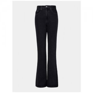 Расклешенные джинсы с разрезами на талии, цвет черный, размер 28 Lichi. Цвет: черный