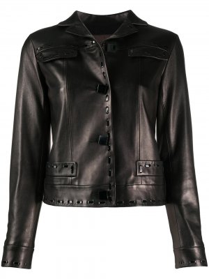Куртка с декоративной строчкой pre-owned Louis Vuitton. Цвет: коричневый