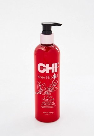 Кондиционер для волос Chi ROSE HIP OIL, поддержание цвета, 340 мл. Цвет: прозрачный
