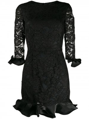 Кружевное короткое платье с оборками Elisabetta Franchi