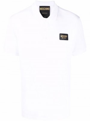 Рубашка поло с нашивкой-логотипом Moschino. Цвет: белый