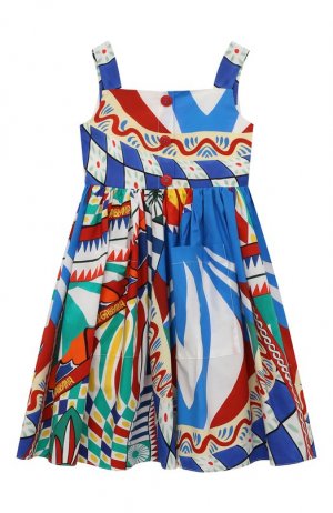 Хлопковый сарафан Dolce & Gabbana. Цвет: разноцветный