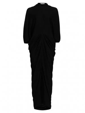 Шерстяное платье макси Rodin с драпировкой , черный The Row