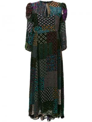 Длинное платье с лоскутным принтом Maurizio Pecoraro. Цвет: многоцветный