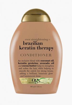 Кондиционер для волос Ogx OGX® Разглаживающий укрепления «Бразильский кератин» 385 мл. Цвет: прозрачный