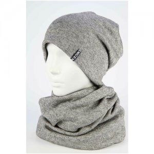 Комплект (шапка и снуд) цвет Серый Classic Fashion. Цвет: серый