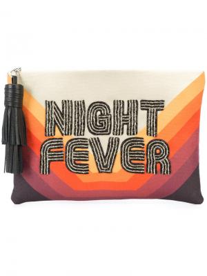 Клатч с вышивкой Night Fever Sarah’s Bag. Цвет: жёлтый и оранжевый