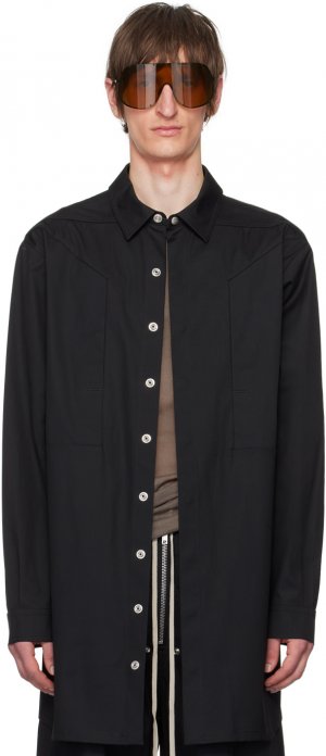 Черная рубашка Jumbo с туманным карманом Rick Owens