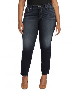 Прямые джинсы Suki с пышной посадкой и средней размера плюс , синий Silver Jeans Co.