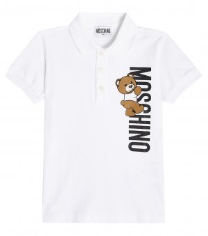 Рубашка-поло из смесового хлопка teddy bear , белый Moschino Kids