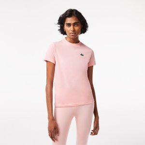 Футболки Женская футболка для спорта и активного отдыха из органического хлопка Lacoste. Цвет: розовый