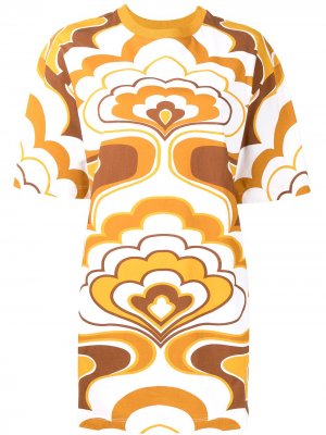 Платье с абстрактным принтом Alice McCall. Цвет: коричневый