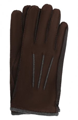 Замшевые перчатки Loro Piana. Цвет: коричневый