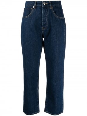 Укороченные джинсы прямого кроя 3x1. Цвет: синий