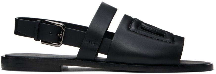 Черные сандалии из телячьей кожи Dolce&Gabbana