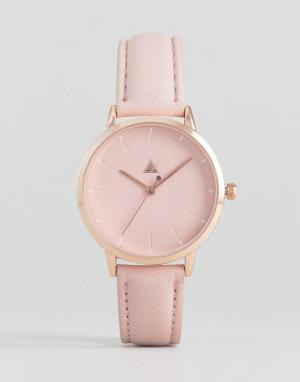 Розовые часы с однотонной разметкой ASOS DESIGN. Цвет: розовый