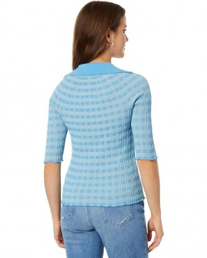 Свитер Striped Polo Sweater, цвет Aqua/Beige Rosetta Getty