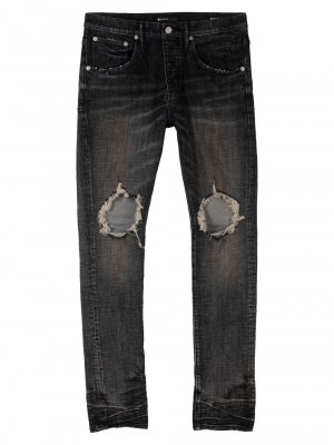 Эластичные джинсы скинни с эффектом потертости P001 , серый Purple Brand