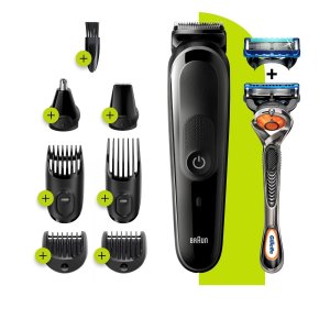 Аккумуляторный набор для ухода за волосами 8in1 Wireless Styler - черный / синий + Gillette Fusion ProGlide, электробритва Бритье волос, бороды Braun