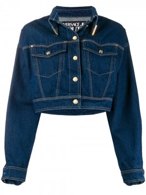 Укороченная джинсовая куртка Versace Jeans Couture. Цвет: синий