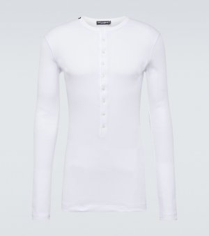 Рубашка на пуговицах из хлопкового джерси re-edition , черный Dolce&Gabbana