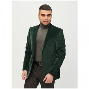 Пиджак, силуэт полуприлегающий, однобортный, размер (50)L, зеленый DELMONT. Цвет: зеленый