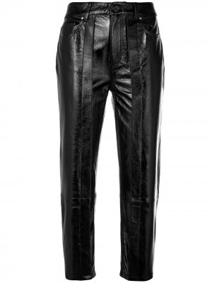 Укороченные брюки с вощеным покрытием Aalto. Цвет: черный