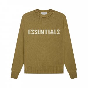 Детский вязаный пуловер Fear of God Essentials, цвет Янтарный Essentials