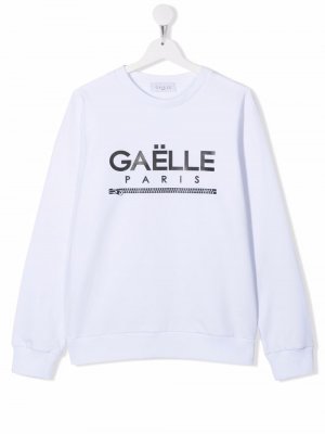 TEEN logo-print crewneck sweatshirt Gaelle Paris Kids. Цвет: белый