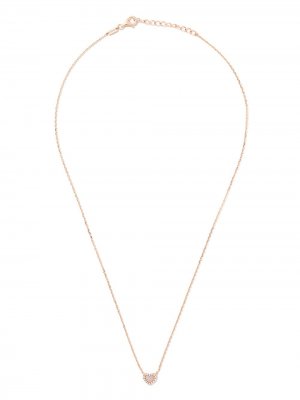 Цепочка на шею Miami Heart из розового золота с бриллиантами и жемчугом AS29. Цвет: золотистый