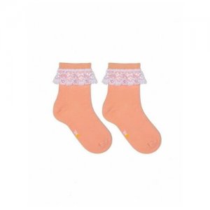 Носки для девочек котофей 07842393-42 размер 16 цвет роз-ора. Цвет: розовый