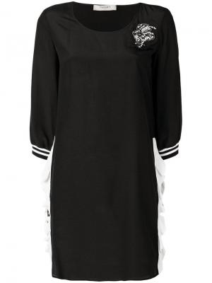 Декорированное платье мини в спортивном стиле Twin-Set. Цвет: чёрный