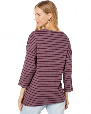 Футболка Stripe Asymmetric Tee, цвет Winetasting/Rainy Day Three Dots