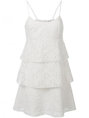 Платье-комбинация с цветочным узором Pascal Millet. Цвет: белый