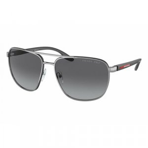 Солнцезащитные очки Prada, серый, серебряный Prada Linea Rossa. Цвет: серый