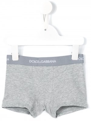 Трусы-боксеры с логотипом Dolce & Gabbana Kids. Цвет: серый
