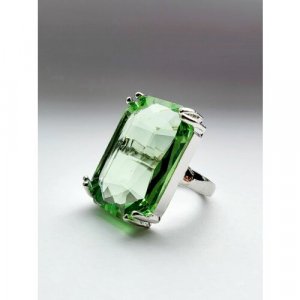 Кольцо , кристалл, зеленый ( Verba ). Цвет: зеленый/салатовый