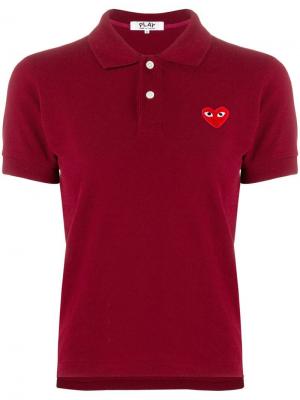 Рубашка-поло с нашивкой логотипа Comme Des Garçons Play. Цвет: красный