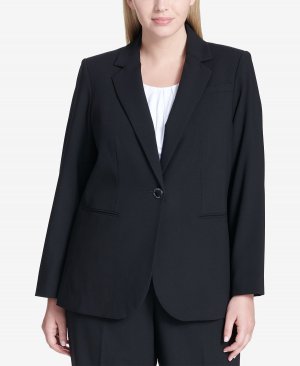 Пиджак больших размеров на одной пуговице , черный Calvin Klein