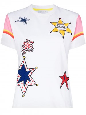 Star embroidered T-shirt Mira Mikati. Цвет: белый
