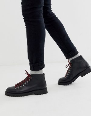 Кожаные походные ботинки черного цвета Walk London-Черный LONDON