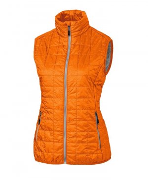 Rainier PrimaLoft женский плюс размер эко-утепленный жилет-пуховик на молнии с полной молнией , оранжевый Cutter & Buck