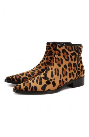 Кожаные ботинки Zanzara Dolce & Gabbana. Цвет: леопардовый