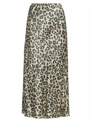 Шелковая юбка-миди с леопардовым принтом Atm Anthony Thomas Melillo, цвет leopard print Melillo