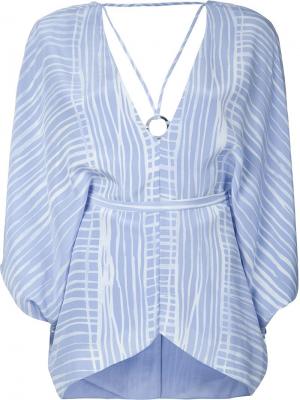 Свободная блузка Halston Heritage. Цвет: синий