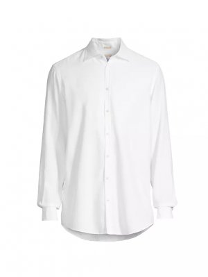 Рубашка из однотонной ткани Genova , цвет bianco Massimo Alba