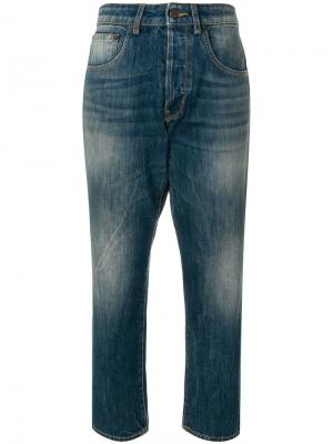 Укороченные джинсы свободного кроя 6397. Цвет: синий