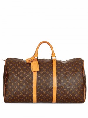 Дорожная сумка Keepall 55 pre-owned Louis Vuitton. Цвет: коричневый